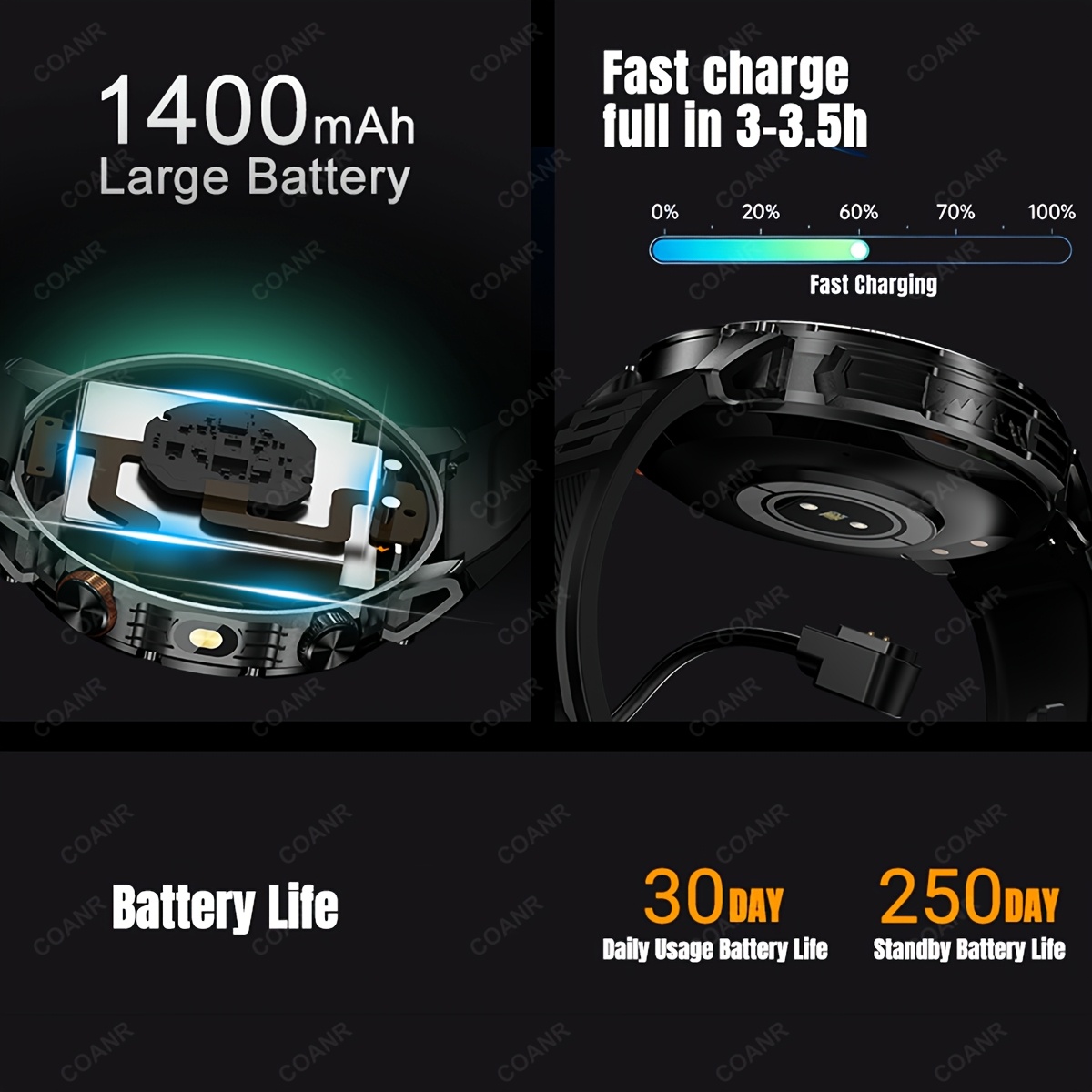 Smartwatch with IP68 Waterproof and Fitness Tracking