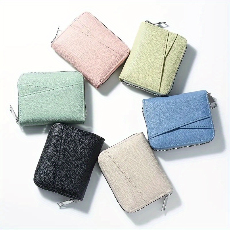 womens compact wallet genuine leather zipper closure   lightweight purse with coin pocket secure zipper closure for   business ideal gift for women mothers day mini purse card and coin storage