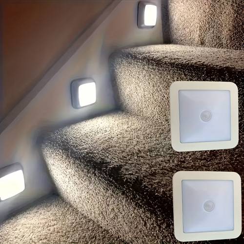 6 led motion sensor stair wall light 1pc wireless night light for under cabinet hallway stairs closet kitchen christmas indoor use 36v electronic components included battery not included ip44