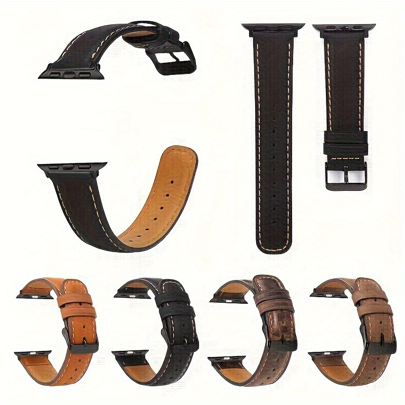 

1pc Watch Strap Compatible With Watch 49mm 45mm 44mm 42mm, Genuine Leather Cowhide Strap Compatible With Watch Ultra 2 Ultra Se 2 Se Series 9 8 7 6 5 4 3 2 1