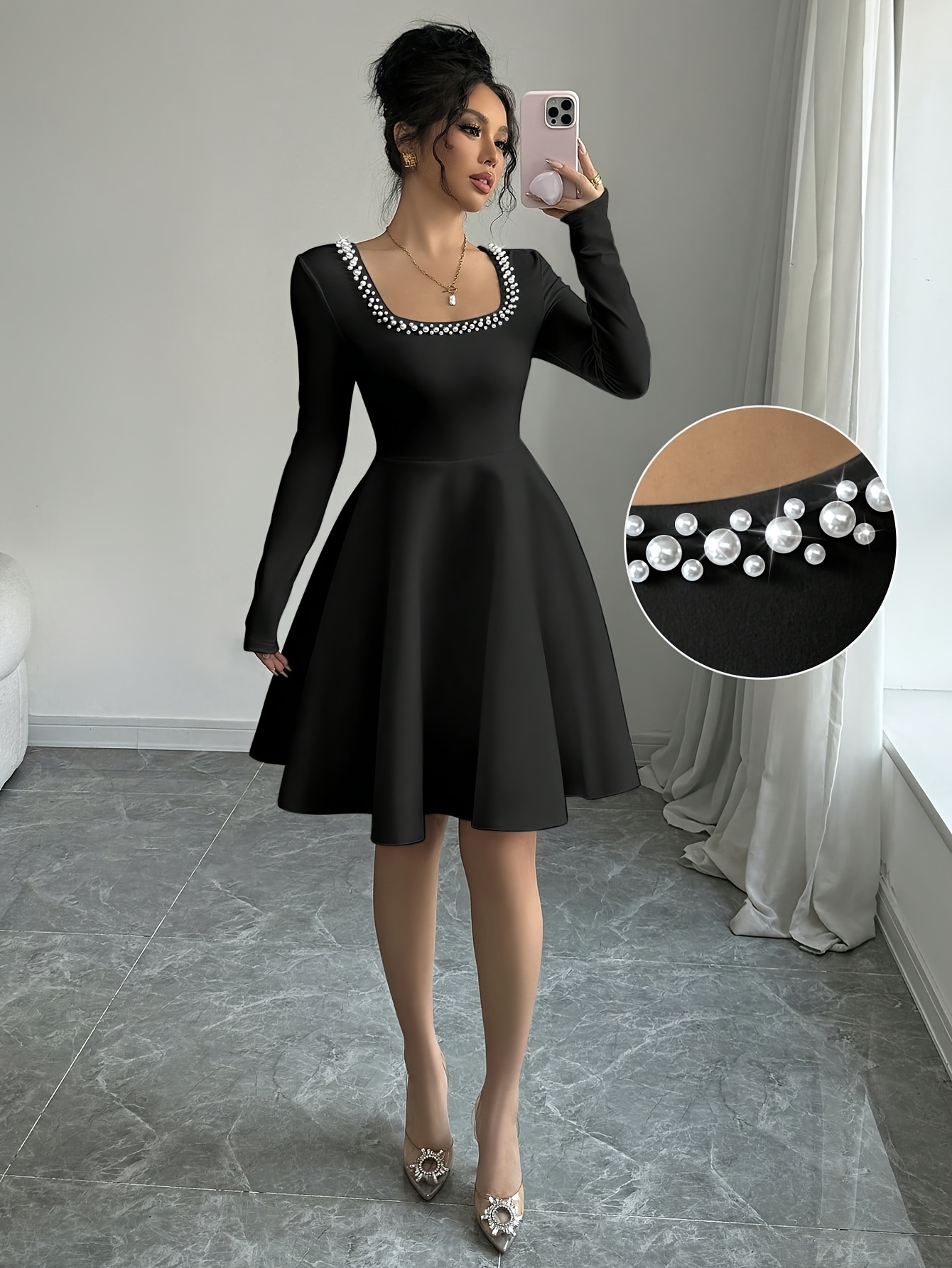long sleeve black dress funeral in 2X The flattering cut features boning on bodice sides and gripper silicone elastic along the strapless bustier to give the wearer a supportive fit whilst still staying comfortable Arshiner Girl Black Dress Fall