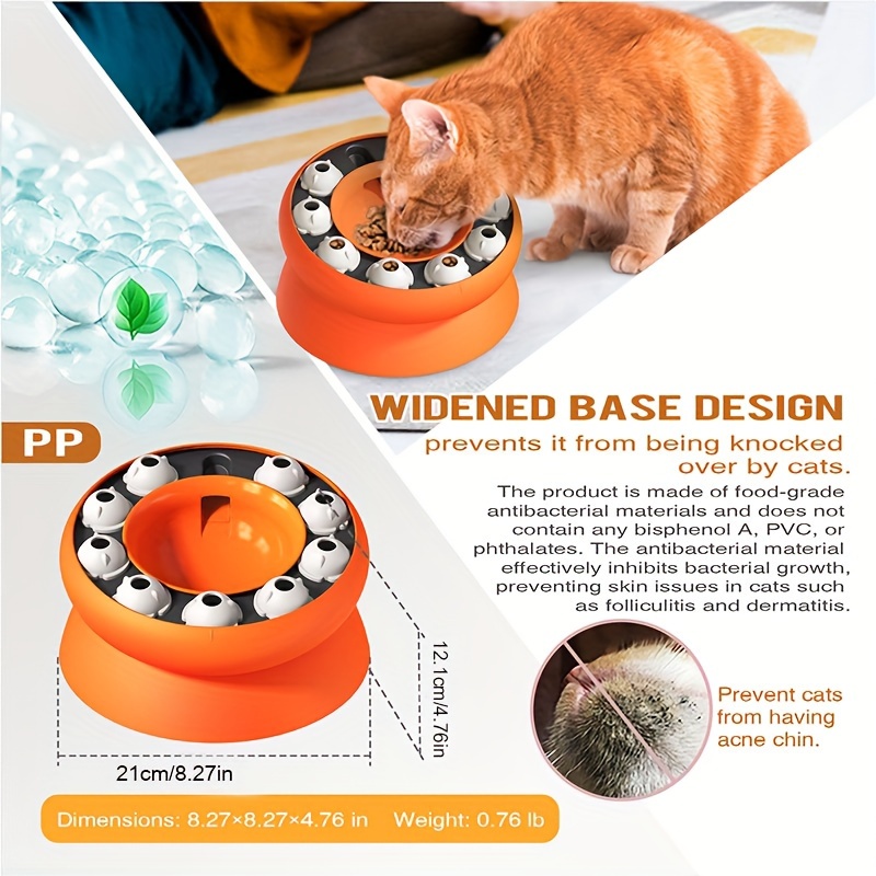 Pet Puzzle Toy Slow Feeder Cat Bowl Interactive Rotating Cat Temu