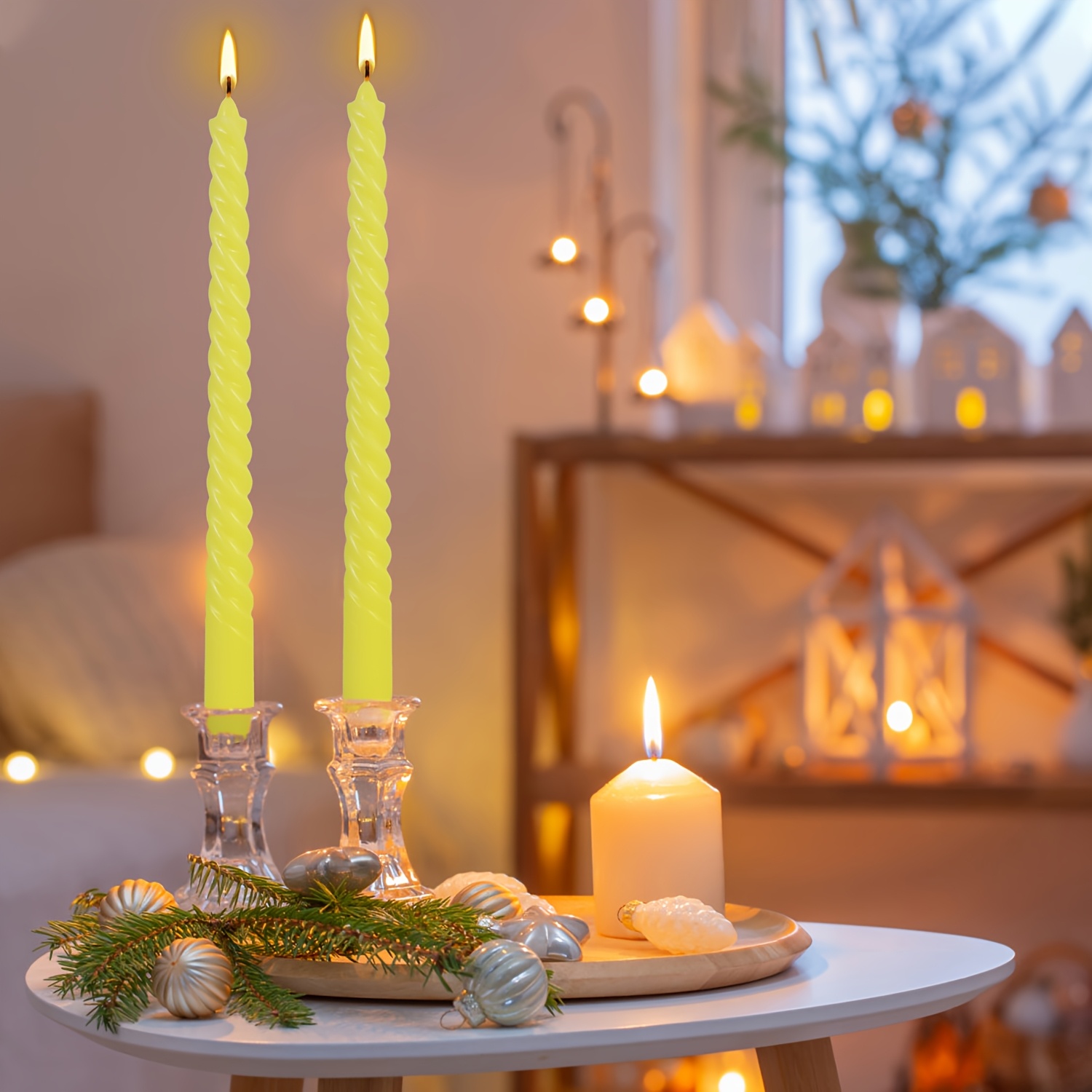 Festival Candles 12 Thin Spiral Stick Candles for Decorations