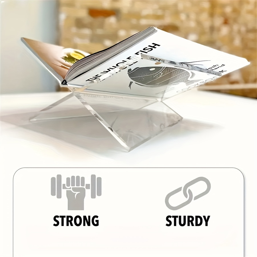 TEMU Acrylic Bookshelf 9 × 6 × 5 Size, For Cooking Books, Art Books, , Coffee Table, Reading Bookshelf - Transparent, Standard