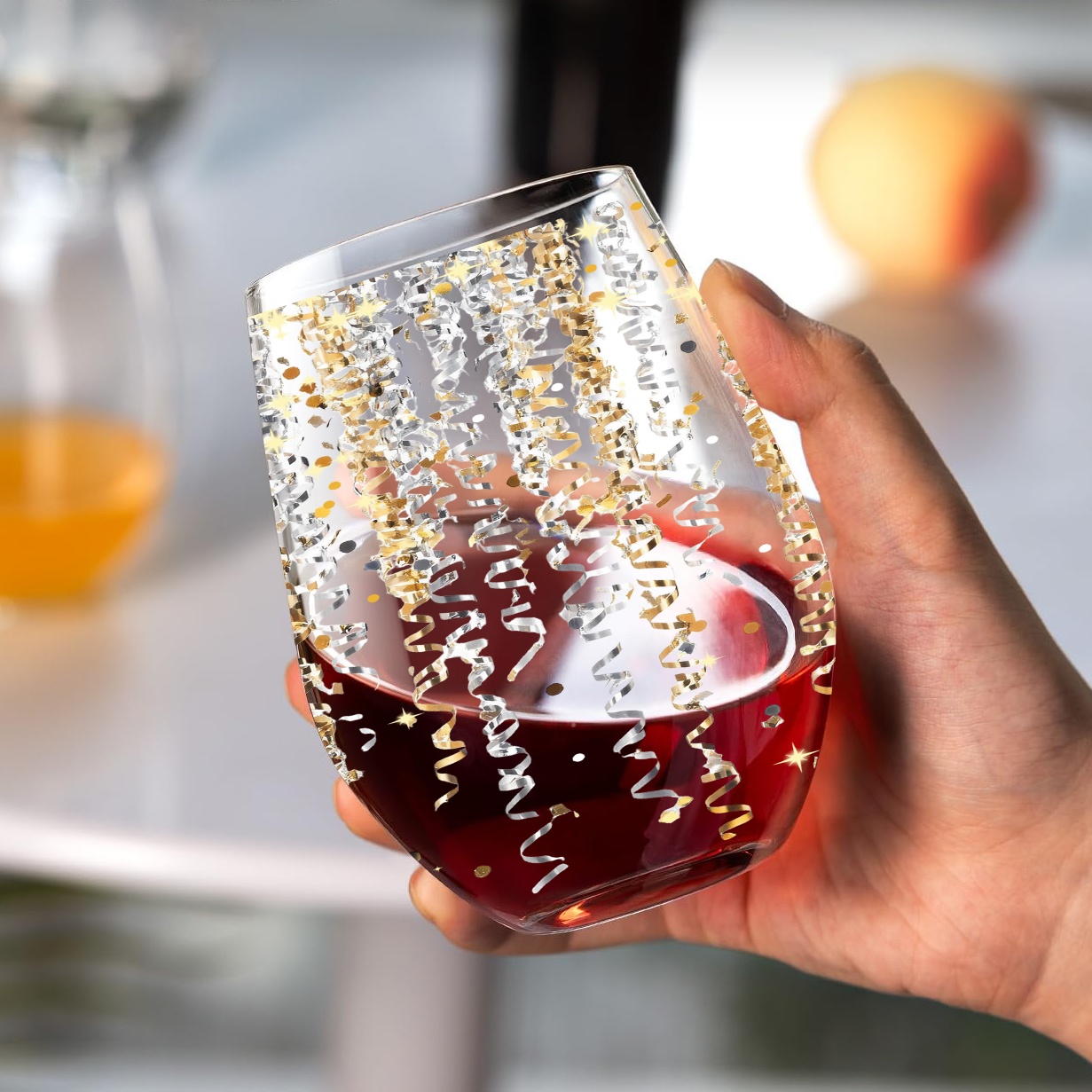 15 oz stemless wine glass branded Engraved 15oz Stemless Wine Glasses