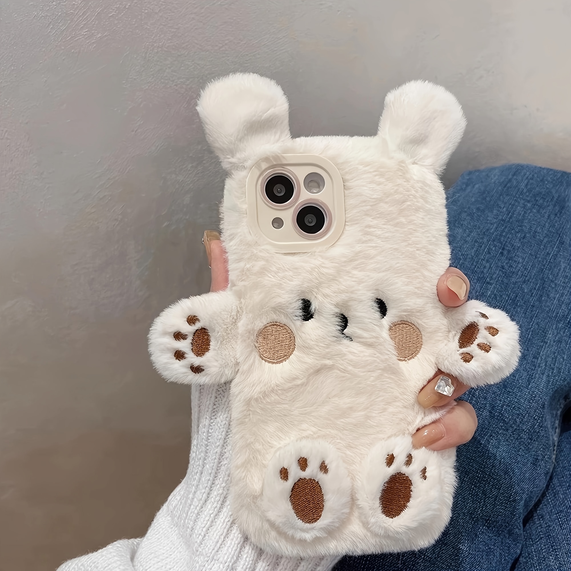 TEMU Phone Case: Cute Plush 3d Teddy Bear Phone Case, Suitable For Iphone 17 Pro Max, 16, 15, 14, 13, 12, 11, Girls' Style, Simple And Niche