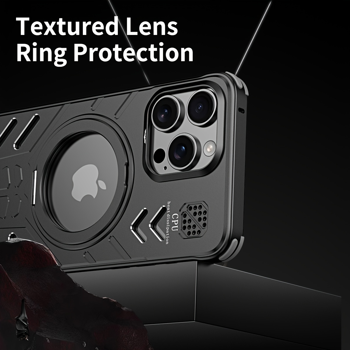 Durable Aluminum Alloy Casing Featuring Robust Protection, a Magnetic Cover, a Cooling Hollow Design with a Rotating Hidden Stand, And a Scratch-Resistant Exterior, Compatible with for iphone Series Devices.