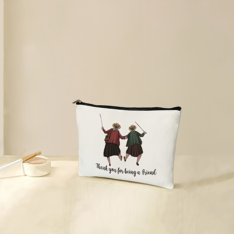 

Friendship Cosmetic Bag For Women, Best Friend Birthday Gift, Bff Christmas Graduation Souvenir, Polyester Unisex Unscented Pouch With Random Printed Design, 1 Piece