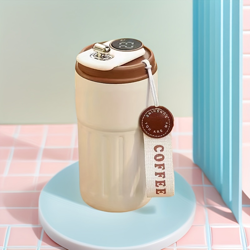 Taza Térmica Inteligente de Acero Inoxidable con Pantalla de Temperatura, Tapa Abatible y Pantalla Digital a Batería - Vaso de Viaje de Gran Capacidad de Acero Inoxidable 316