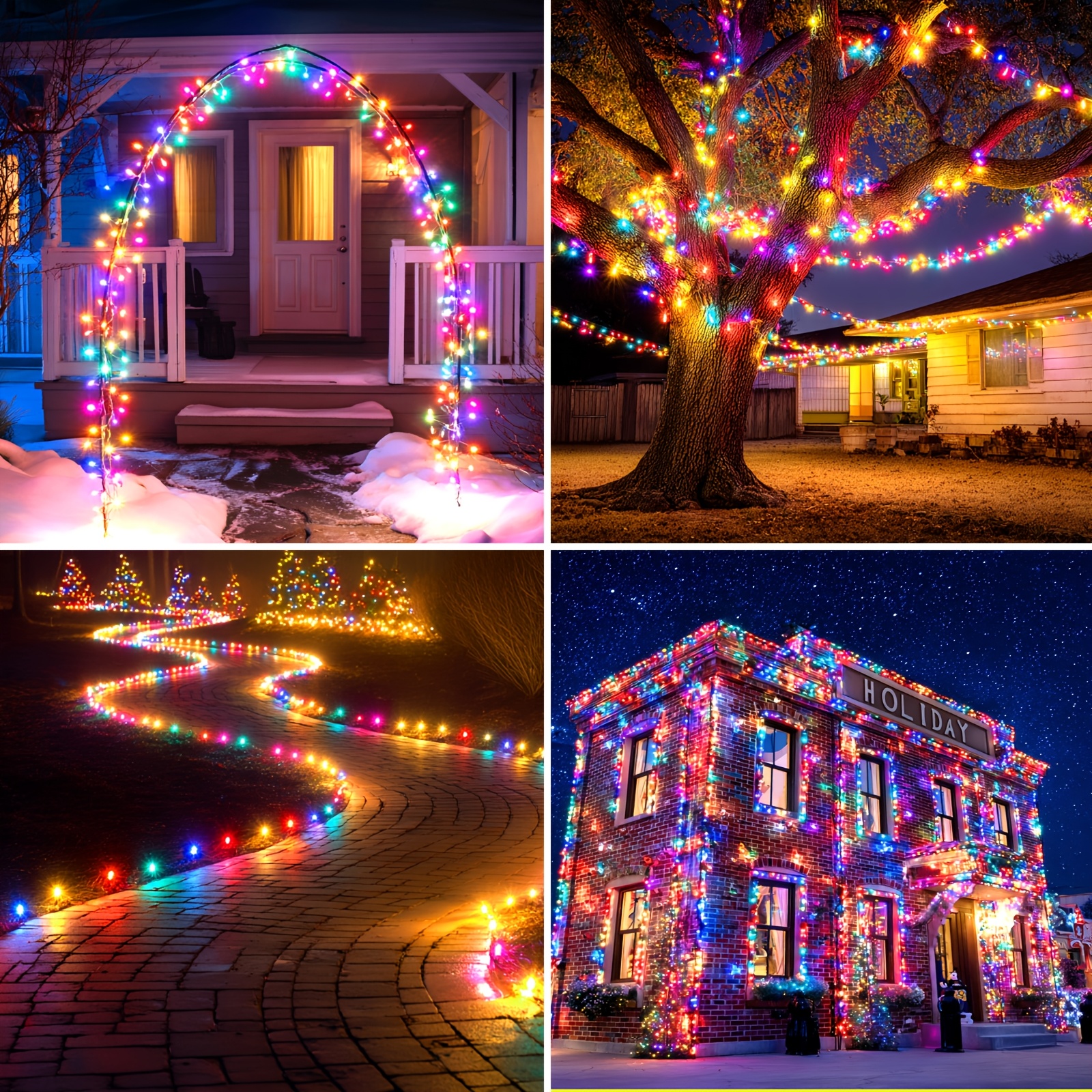 Image of Solar Powered 98ft 300 Led Rope Light High-end Villa Solar Outdoor 8 Extra Long Indoor And Outdoor Decorative Lighting For Bedroom Party Wedding Camping Villa Christmas Decoration