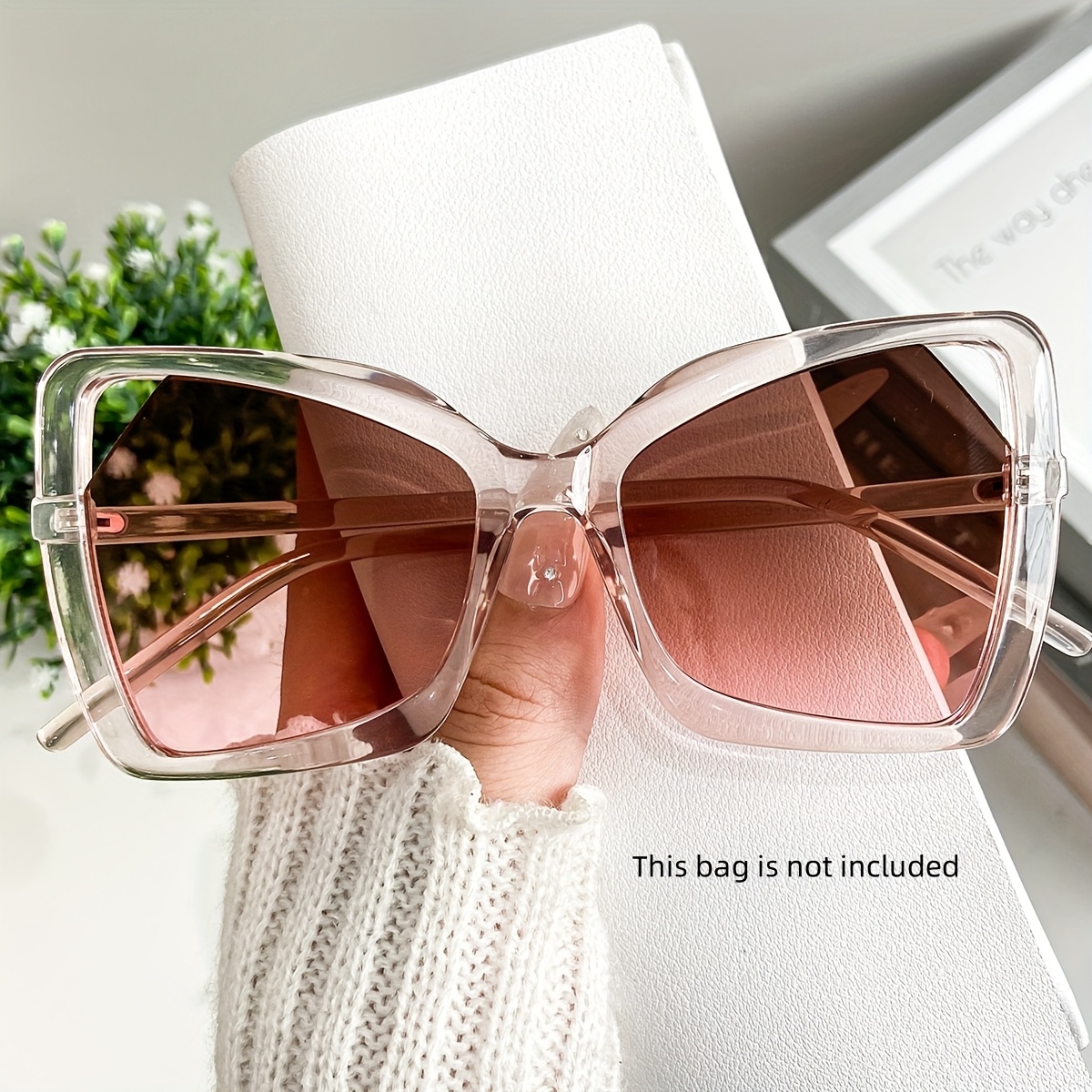Lightweight Cat Eye Sunglasses with Polycarbonate Lenses SA106 Womens Classic Mod Soft Cat Eye Plastic Sunglasses  main image 4