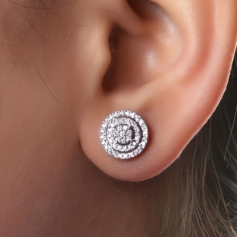 TEMU Elegantes Aretes Redondos Artificiales de Estilo Minimalista, Adecuados para Mujeres, Piedra de de , Base de Cobre Chapado sin Níquel, Perfectos