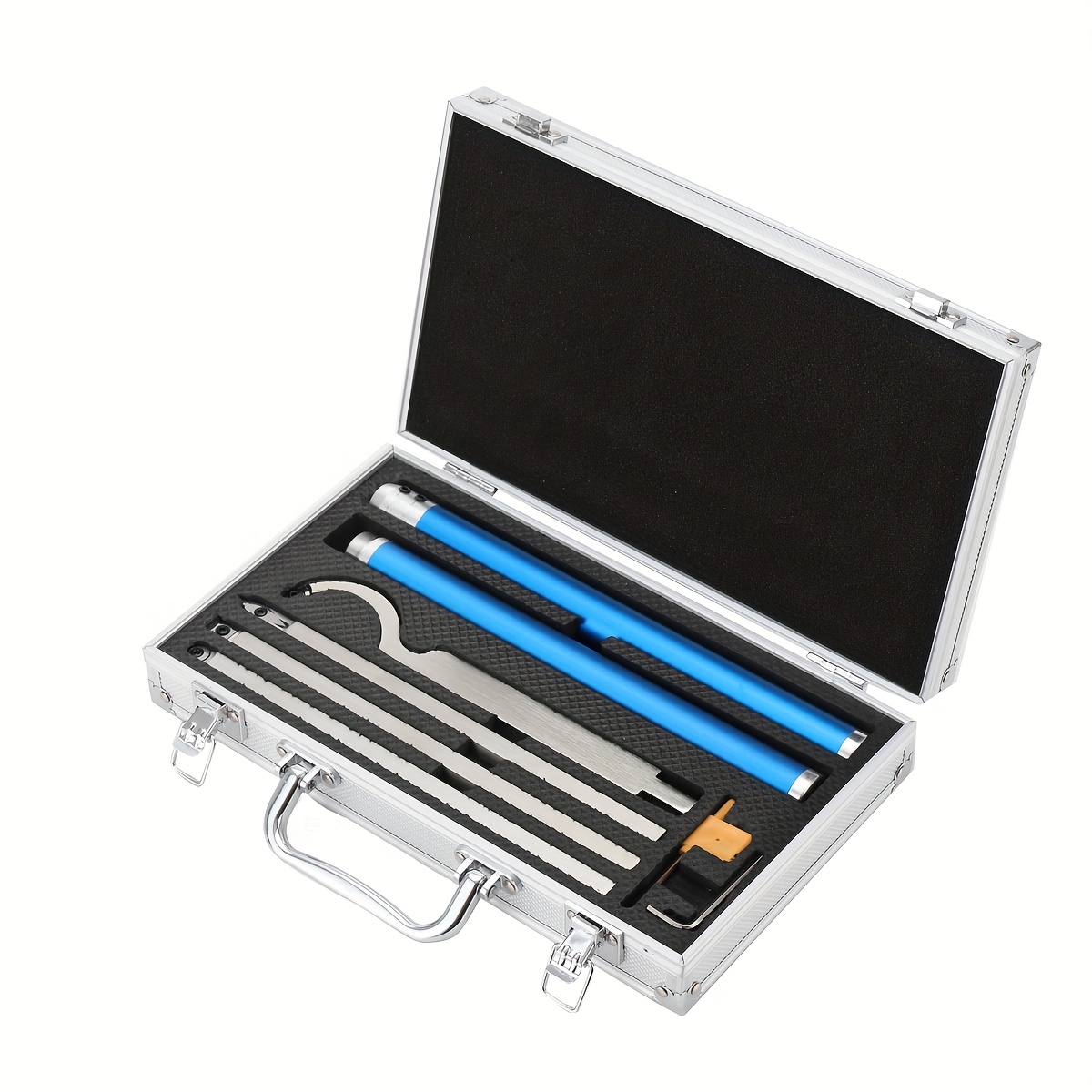 Carbide Tip Wood Lathe Turning Tool Kit, Lathe Roughing And Finishing Hollow Tool Interchangeable Aluminum Alloy Handle With Diamond Carbide Inserts
