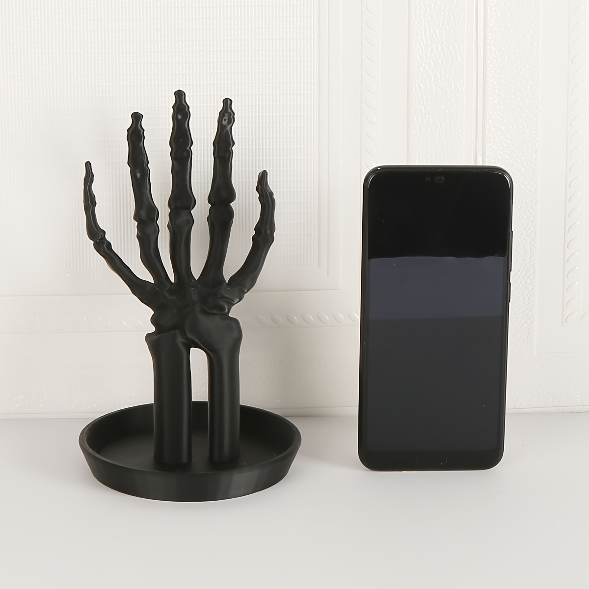 Handmade ABS Gothic Stand - Durable Storage Box for Necklaces, Earrings, And Rings with Decorative Bone Design - Perfect for Halloween, Home Decor, And Dressing Table Storage