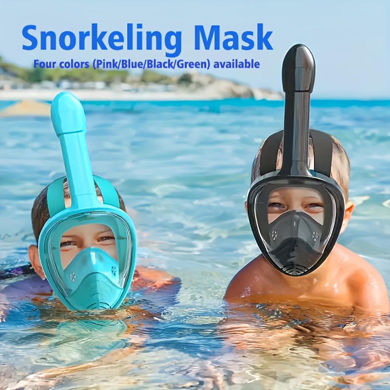 Masque De Plongée Intégral Enfant Anti-buée Tesoky - Bleu/rose, Taille Ajustable, Idéal Piscine Et Plage