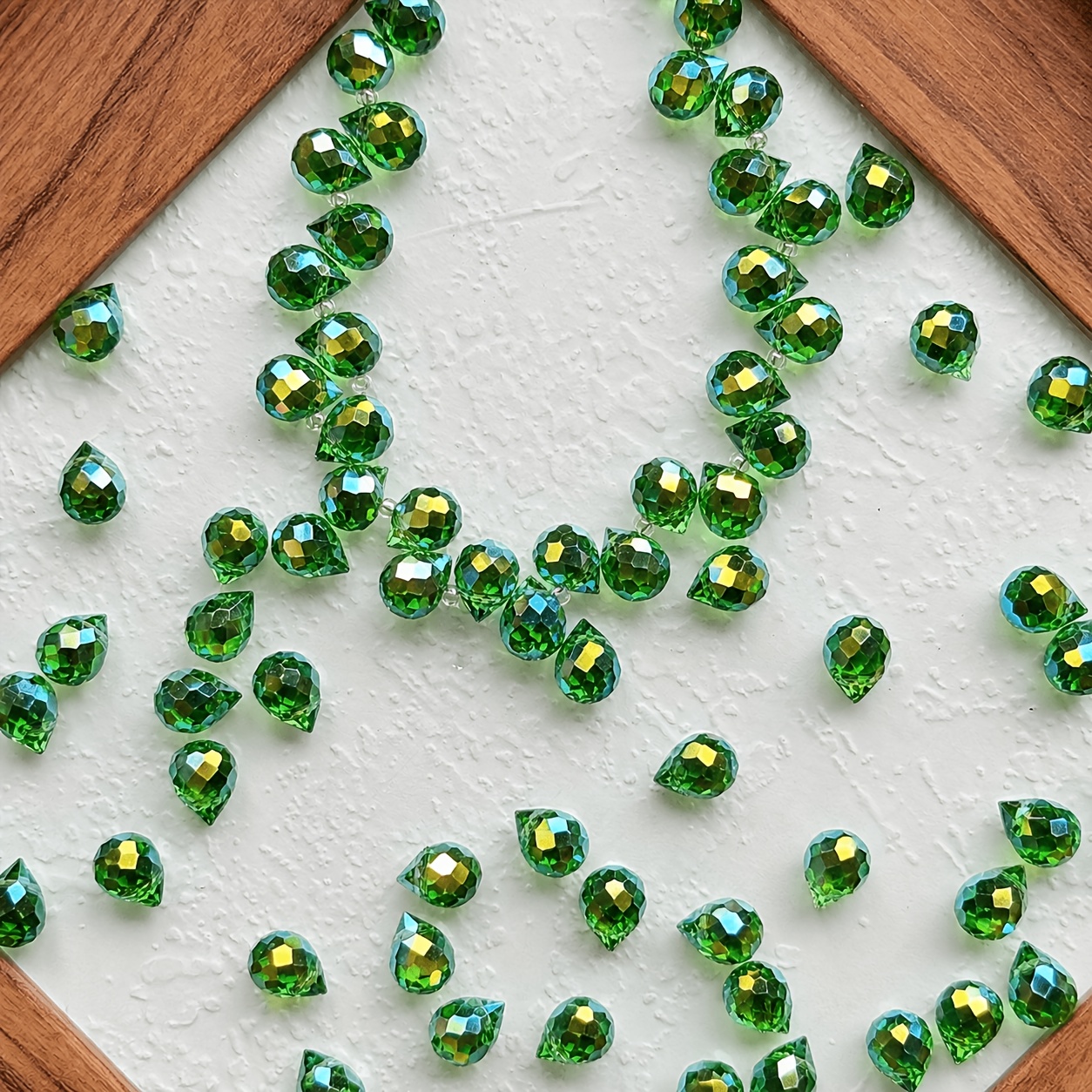 TEMU 50pcs Efrey Spherical Teardrop Glass Beads - Spherical (8x10mm) Spherical Teardrop Artificial Beads Suitable For Making, Necklaces, Bracelets,