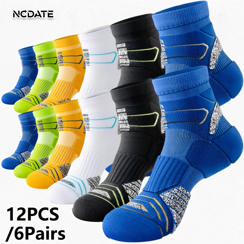 TEMU 6 Pairs For Spring, Summer, Autumn, And Winter, Wearable In . Men's And Women' Style Ankle Socks - With Mesh Breathable Fabric, Marathon Running