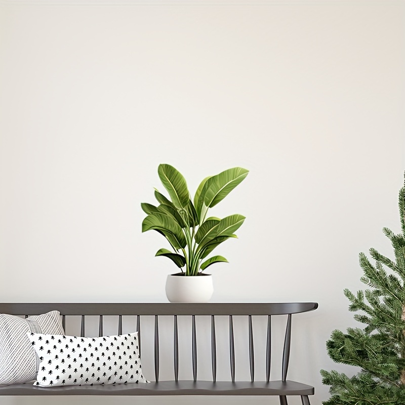 

1pc Artificial Potted Plant Decoration For Home And Bathroom, Plastic Faux Greenery In White Pot, Waterproof Indoor Accent, Aesthetic Home Decoration, Room Decor, Beautify Your Home