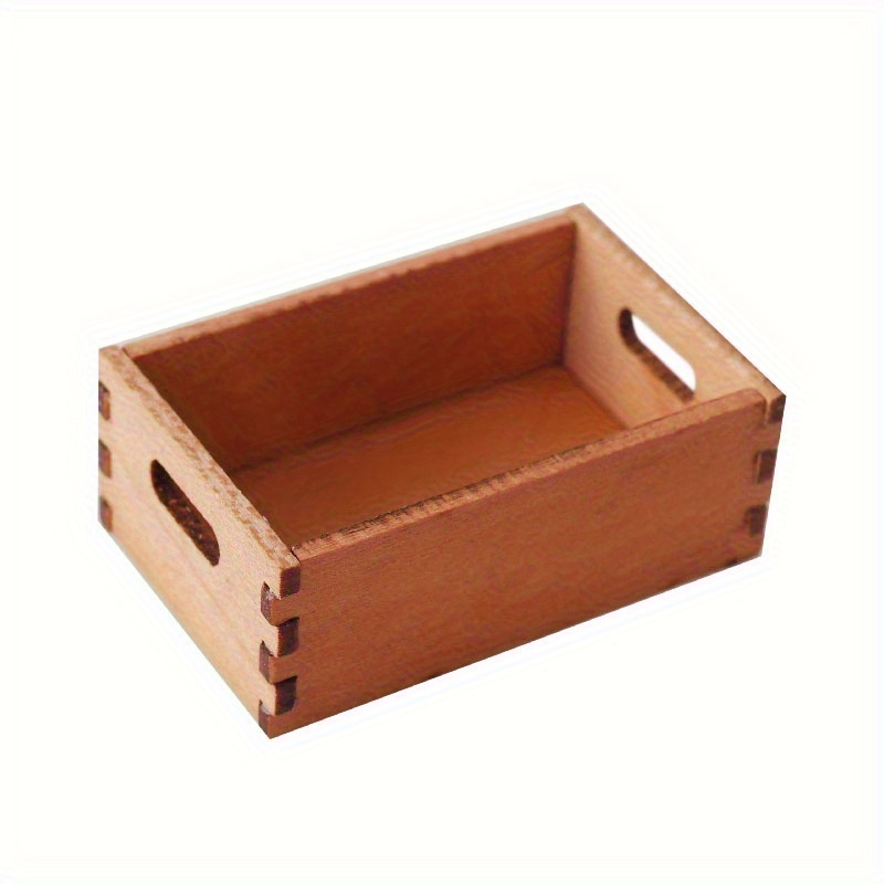 Miniature Cherry Wood Framed Storage Basket 1:12 Scale Ob11 Dollhouse Furniture Decor