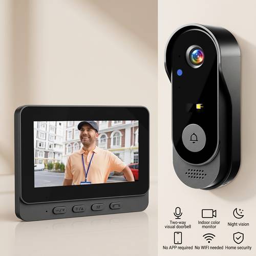 1pc wireless smart video doorbell two way video intercom with infrared recording and two way audio communication ideal for home surveillance and apartments to give seniors for