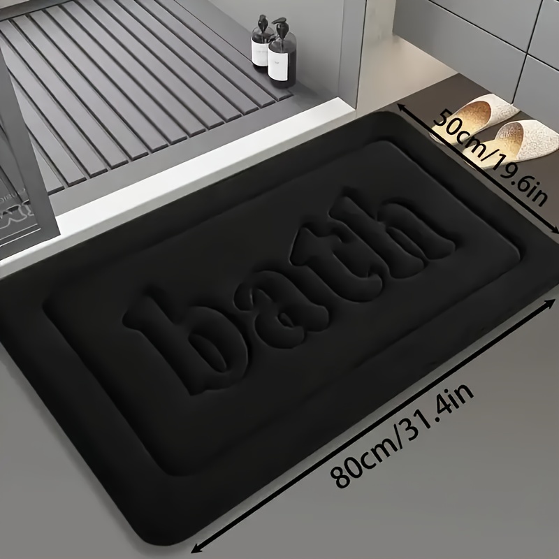 1  touch memory foam bath mat rectangular polyester carpet with pvc rubber bottom lining non slip stain resistant absorbent   massage geometric pattern low pile machine made 1 2cm thickness Product details 3