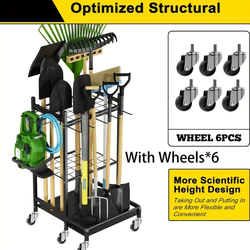 organizer storage metal yard tool organizer heavy duty garden tool rack stand with 6 to 35 long handled shovels rakes brooms holder for garage shed outdoor day gifts