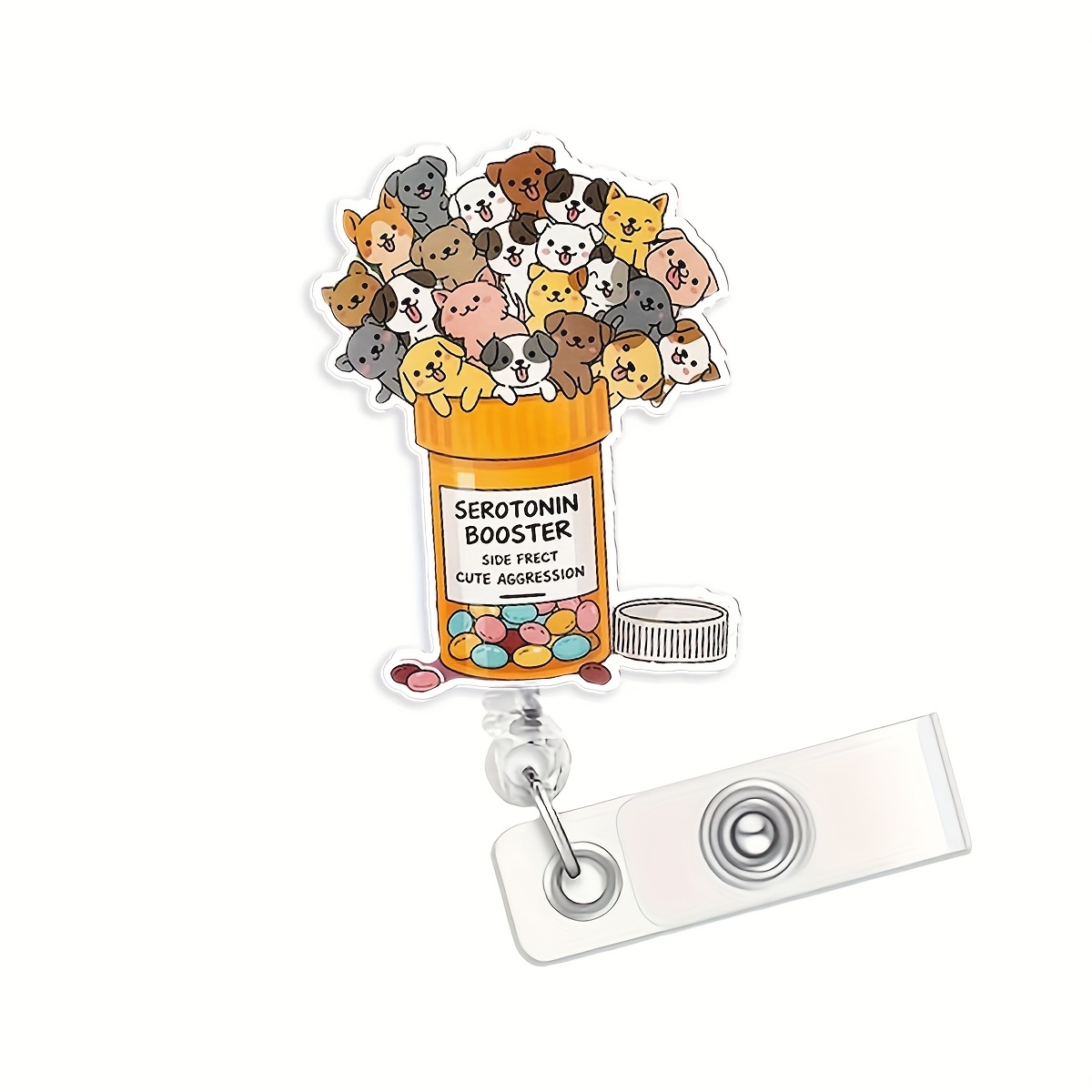 1pc funny veterinarian badge holder retractable mechanism - Temu