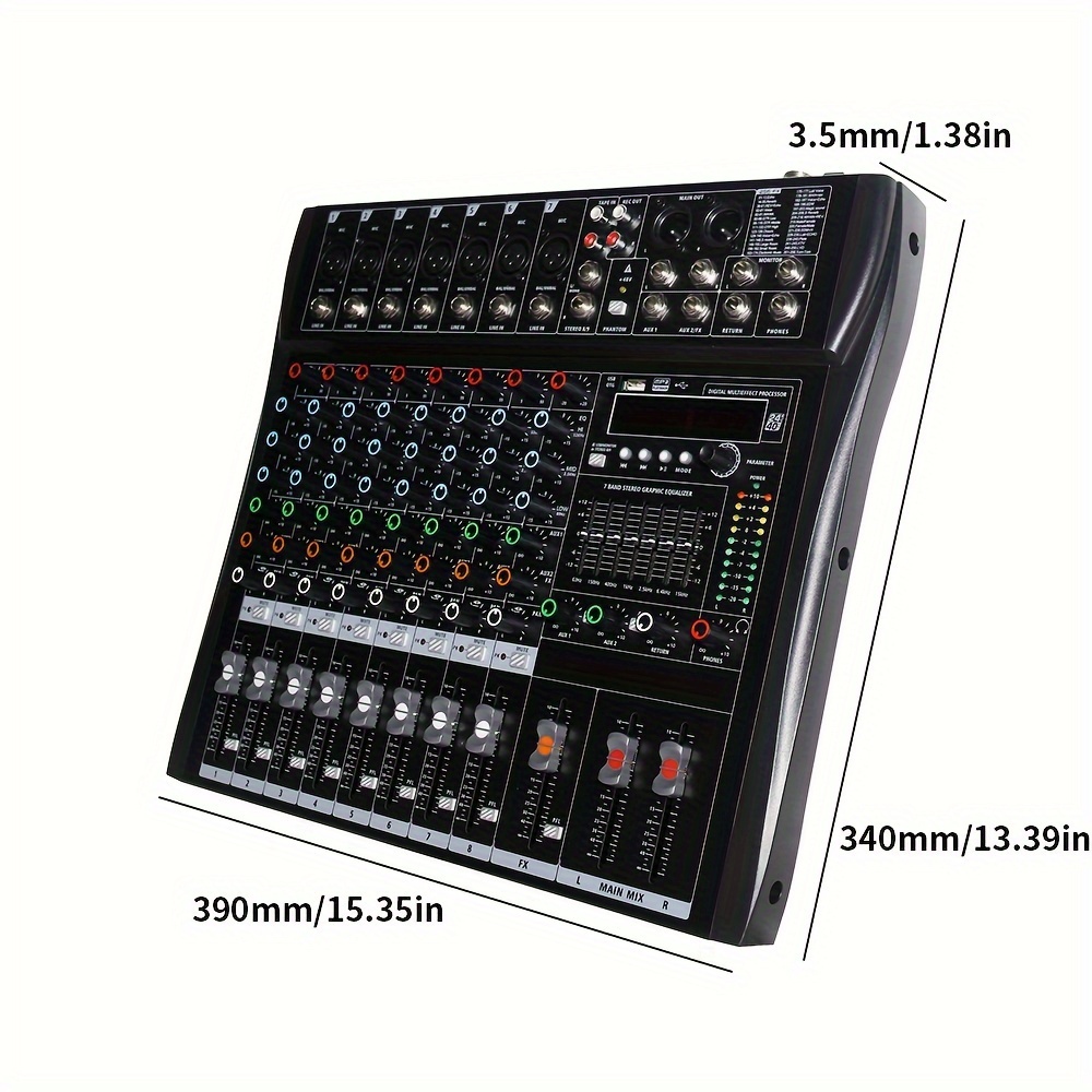 professional 8 12 channel usb mixer with 256 effects dream power supply enhance your music experience