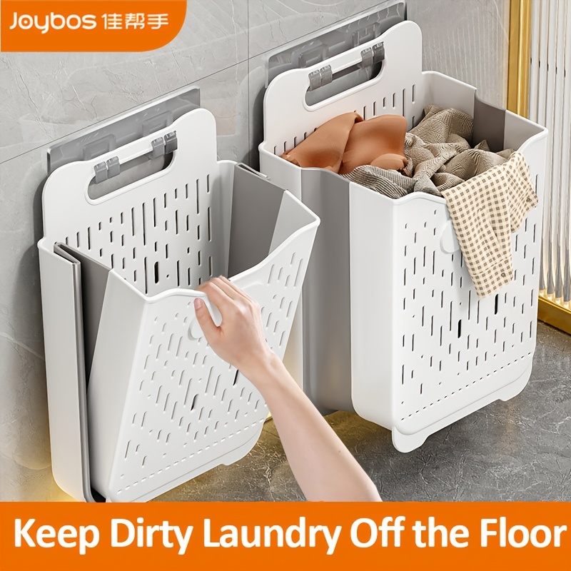   wall mounted laundry basket foldable large capacity clothes hamper no drill storage bin for bathroom bedroom space saving dirty clothes organizer with ventilated design laundry baskets