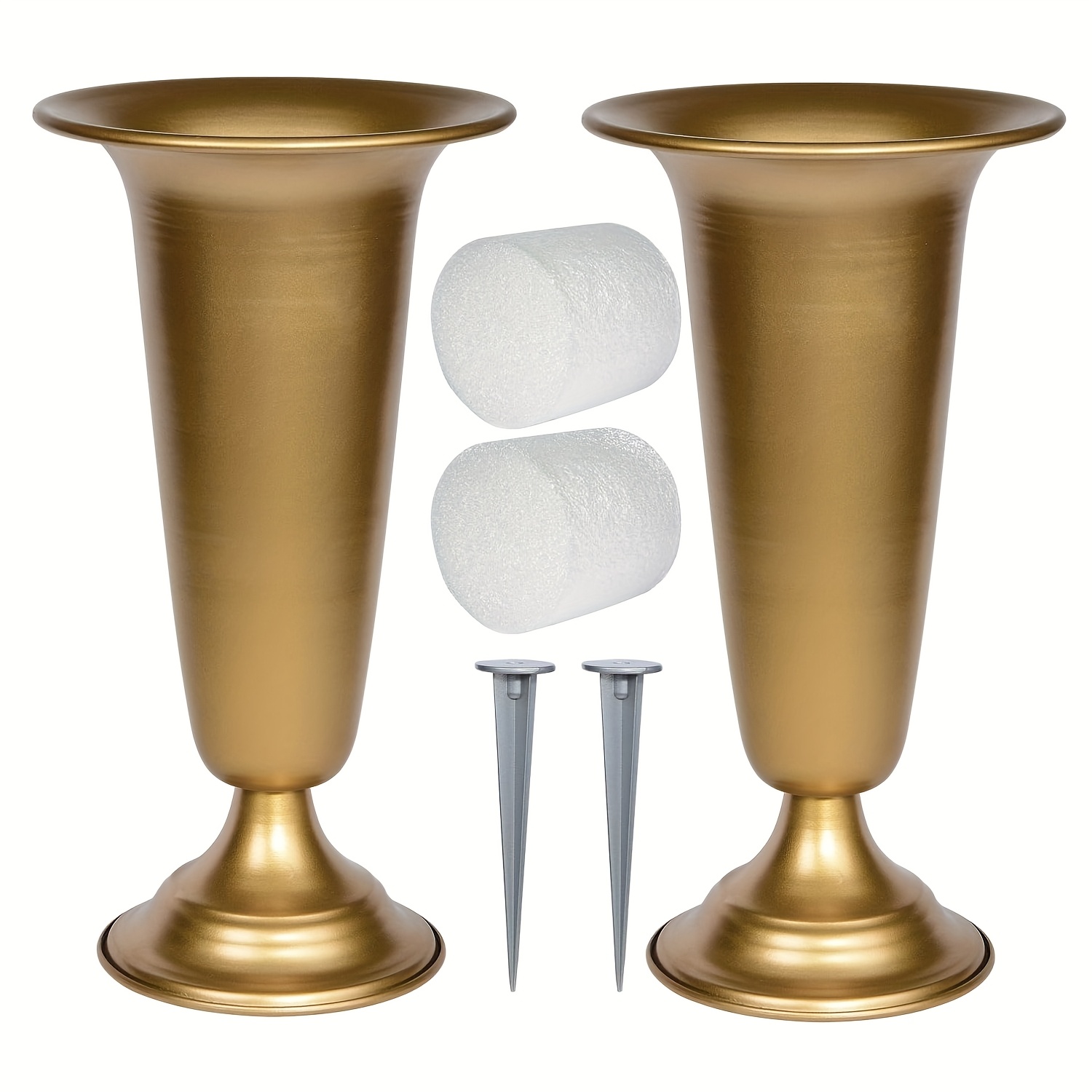metal cemetery vase flower vases with metal base and stakes for home tabletop cemetery flowers memorial grave decorations