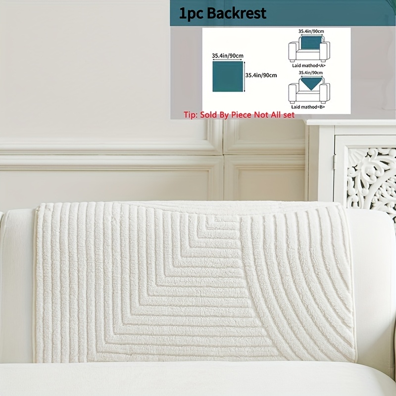 Image of 1pc Bohemian Thick Soft Plush Sofa Cover, Quilted Non-slip Universal, Machine Washable Pet-friendly For Living Room Bedroom Office Home Decor