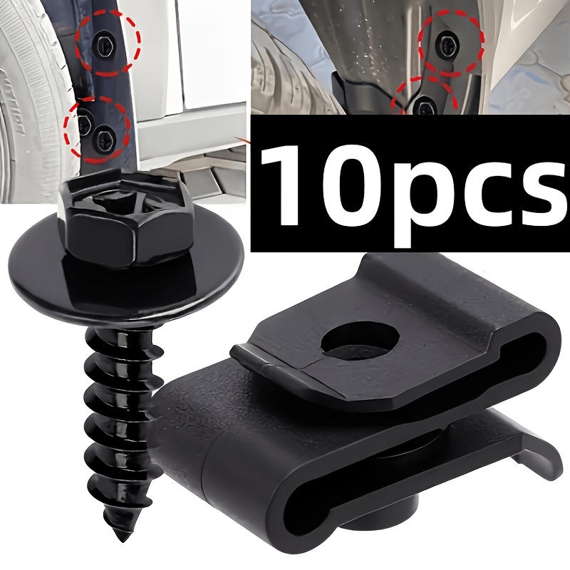 TEMU Clips à vis autotaraudeuses pour et de voiture, fixations à vis en acier au , clip en nylon, écrou en U pour Toyota RAV4 90467-05114