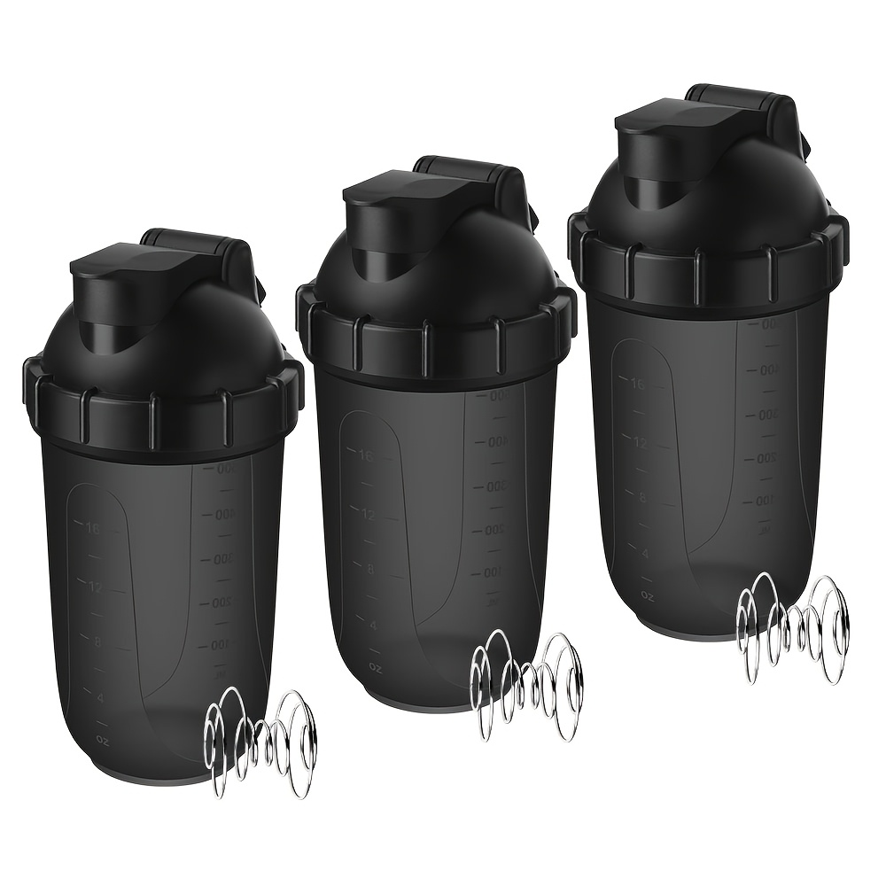 3pcs   600ml shaker bottles leak proof bpa free dishwasher safe with carry handle transparent fill level markers   smoothies protein shakes   shaker bottle for smoothies   durable construction 0