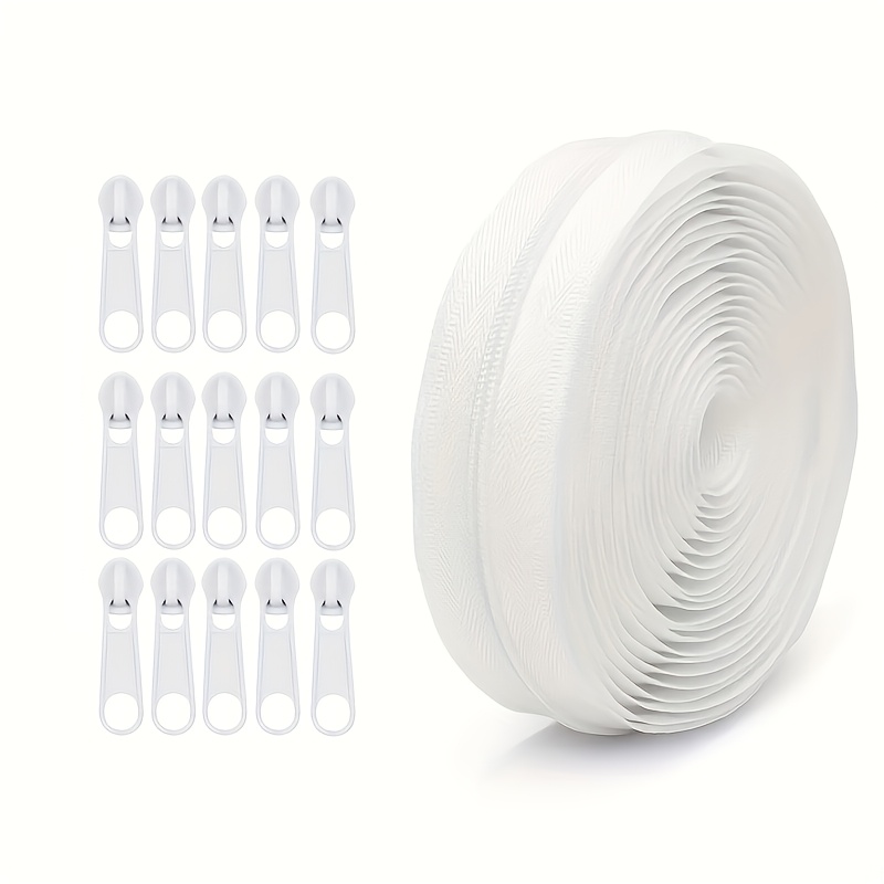 TEMU Wholesale 3# Nylon Coil Zippers For Sewing In 15 Colors, Each Color Includes 15 Zipper Pulls, For Diy Tailoring And Sewing Craft Supplies
