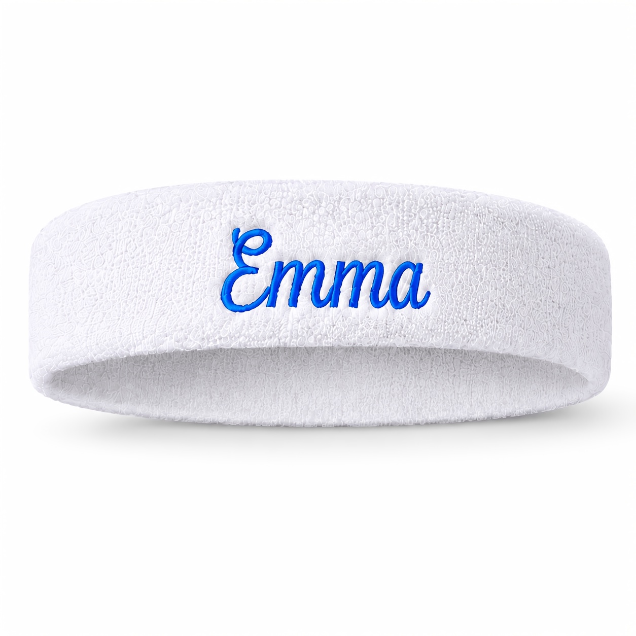 TEMU 1pc 1pcs Custom Embroidered Name/text Sports Headband - Personalized Terry Cloth Sweatband Suitable For Running, Gym, Tennis, Basketball, Soccer