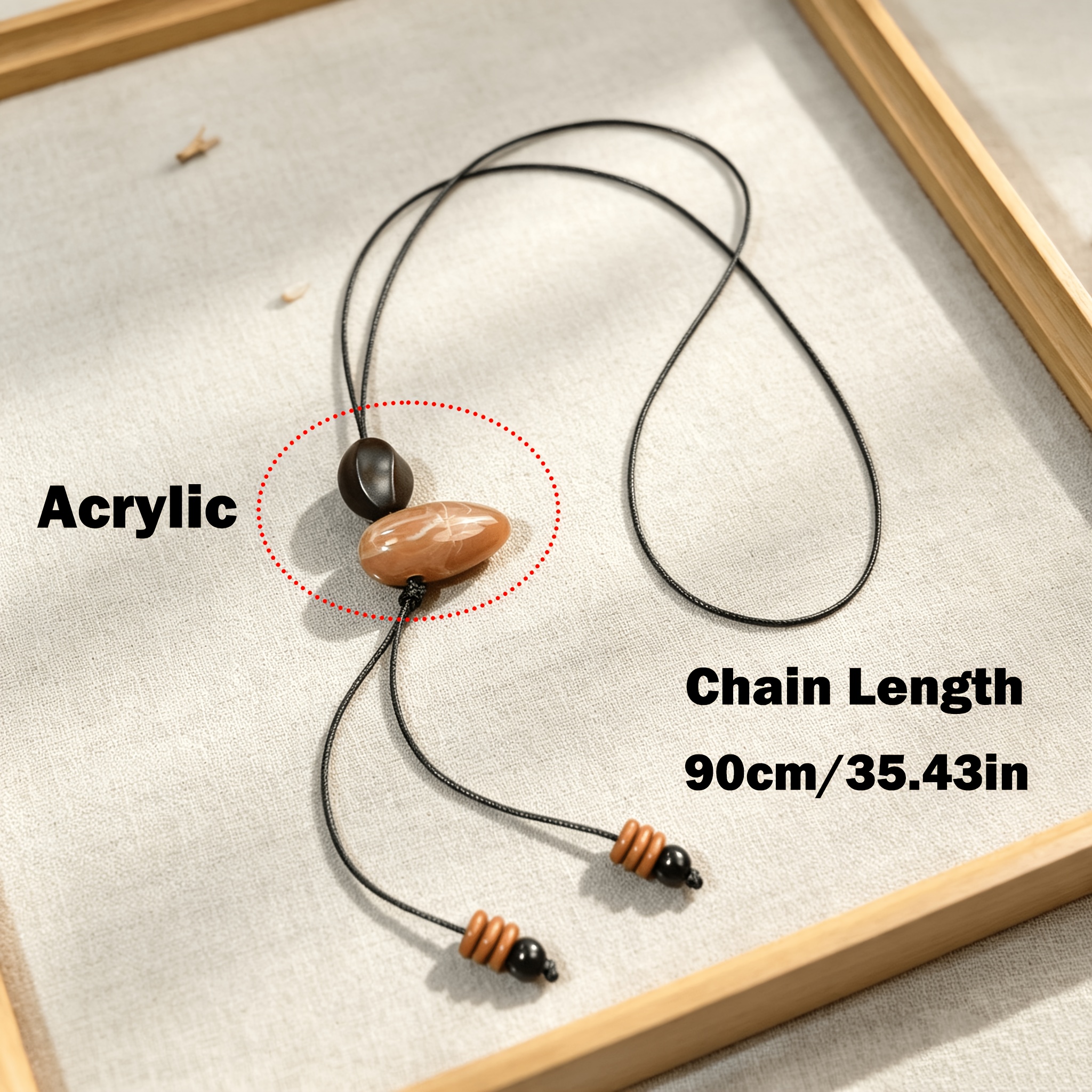 Bohemian Handmade Olive-Shaped Simulated Jade Pendant Necklace