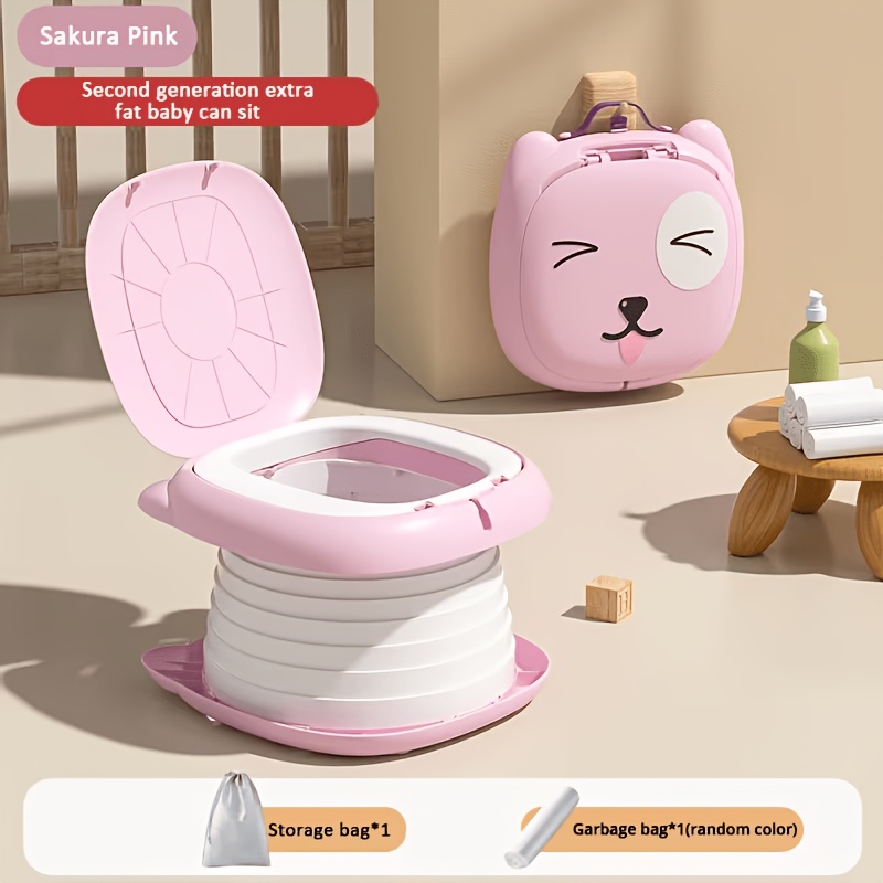 TEMU Travel Potty 3-in-1 Portable Potty For Toddlers Foldable Training Toilet Carry Potty Chair For Car Camping Indoor Outdoor Bathroom