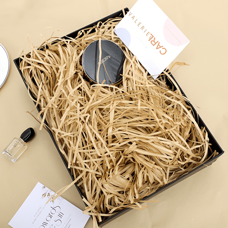 TEMU Nuovo Cartone Gamma Caff癡 Raffia Pieghevole Regalo Cartone Stracciato Imballaggio Scatola Regalo Riempitivo Cartone Stracciato Raffia Legno