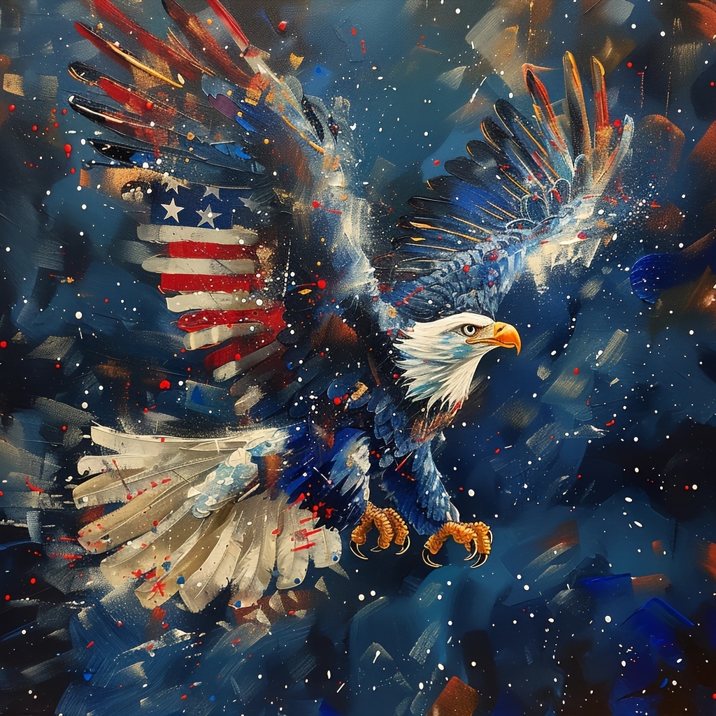 

1pc Large Size 40x40cm/15.7x15.7inches Without Frame Diy 5d Diamond Art Painting Bald Eagle, Full Rhinestone Painting, Diamond Art Embroidery Kit, Handmade Home Room Office Wall Decor