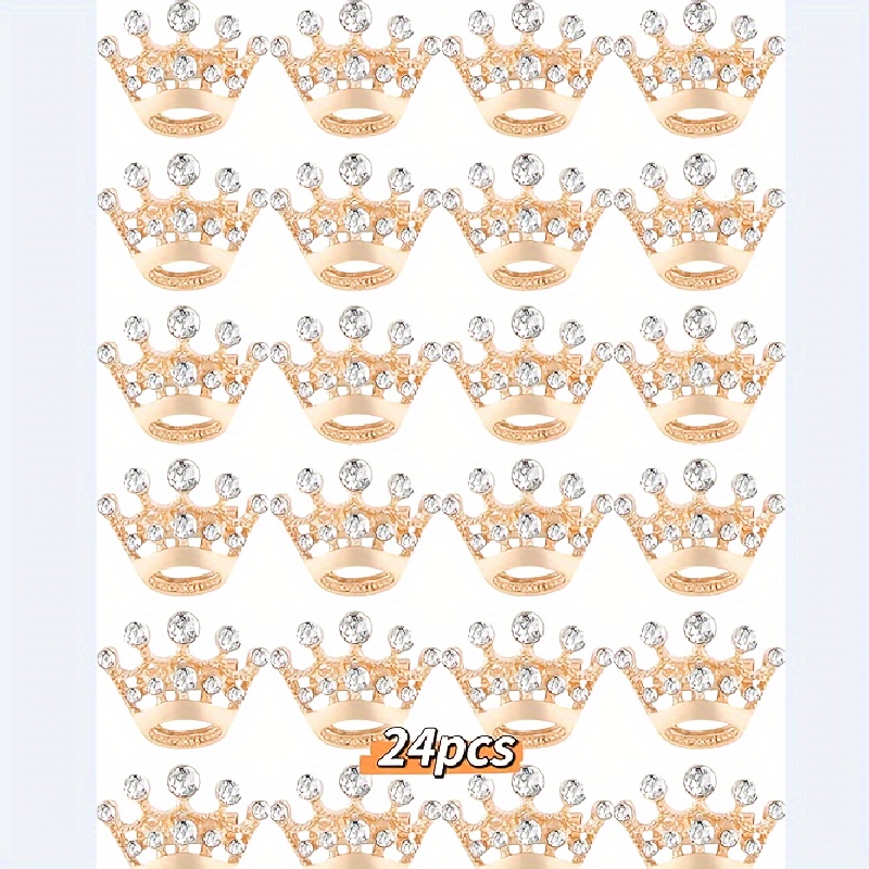 TEMU 24 / 48pcs Women's Small Crown Brooches Fashion Golden Silvery Crown Brooches