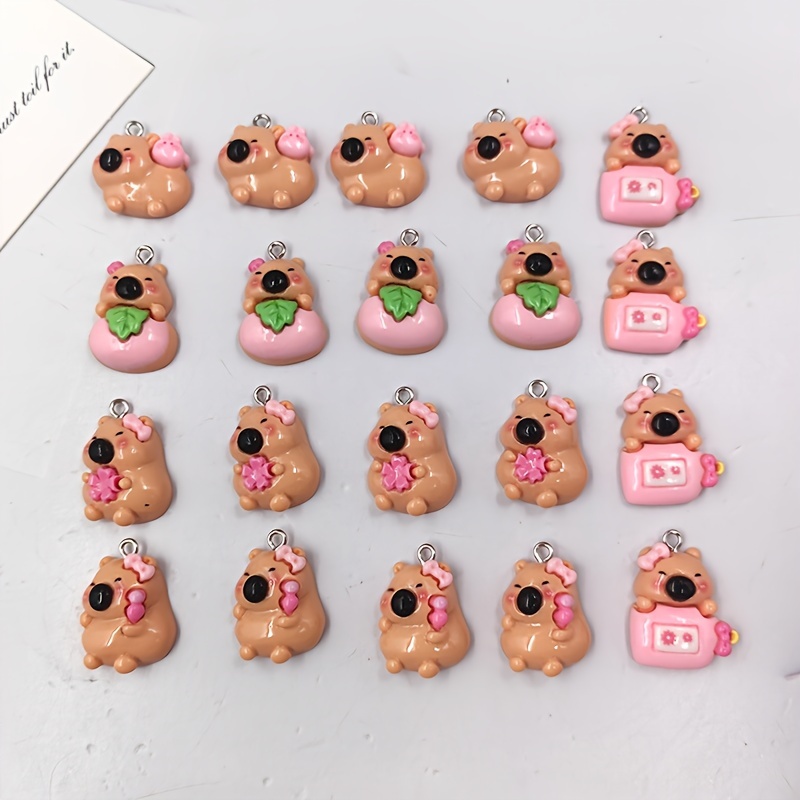 20pcs Pattern Random Send Kawaii Animals Charms For Jewelry Making Findings Handmade Capybara Charm Pendants Crafts Diy Earring