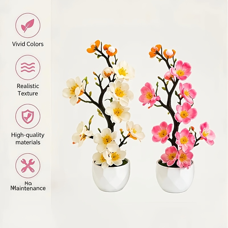 2-Color Combination Pack of Realistic Plum Blossoms