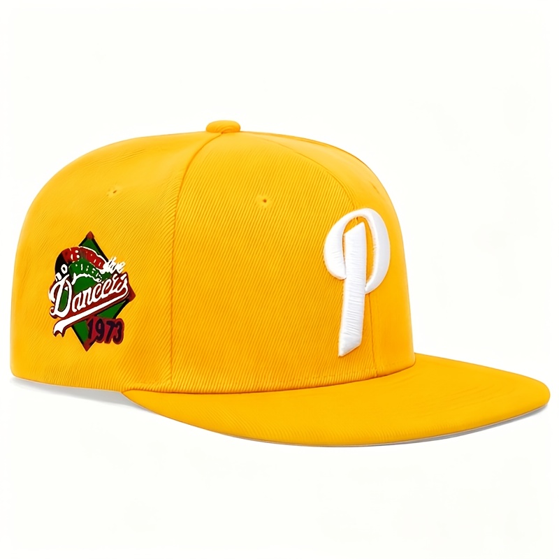 TEMU Casquette de baseball à bord plat 2D - Broderie et impression latérale "P" 1973, respirante et ajustable, idéale pour le golf, mode pour femmes,