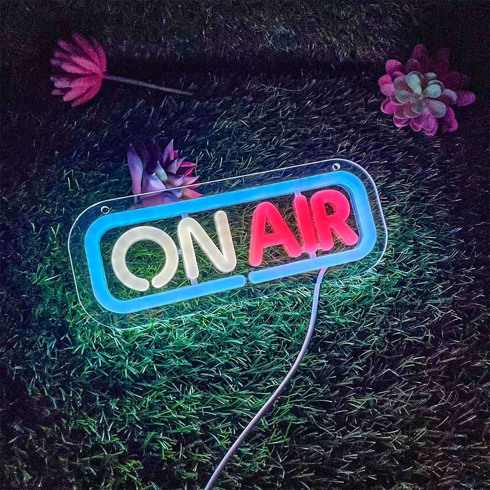 新品】ネオンサインONAIR オンエアー看板LED ネオン照明レッド