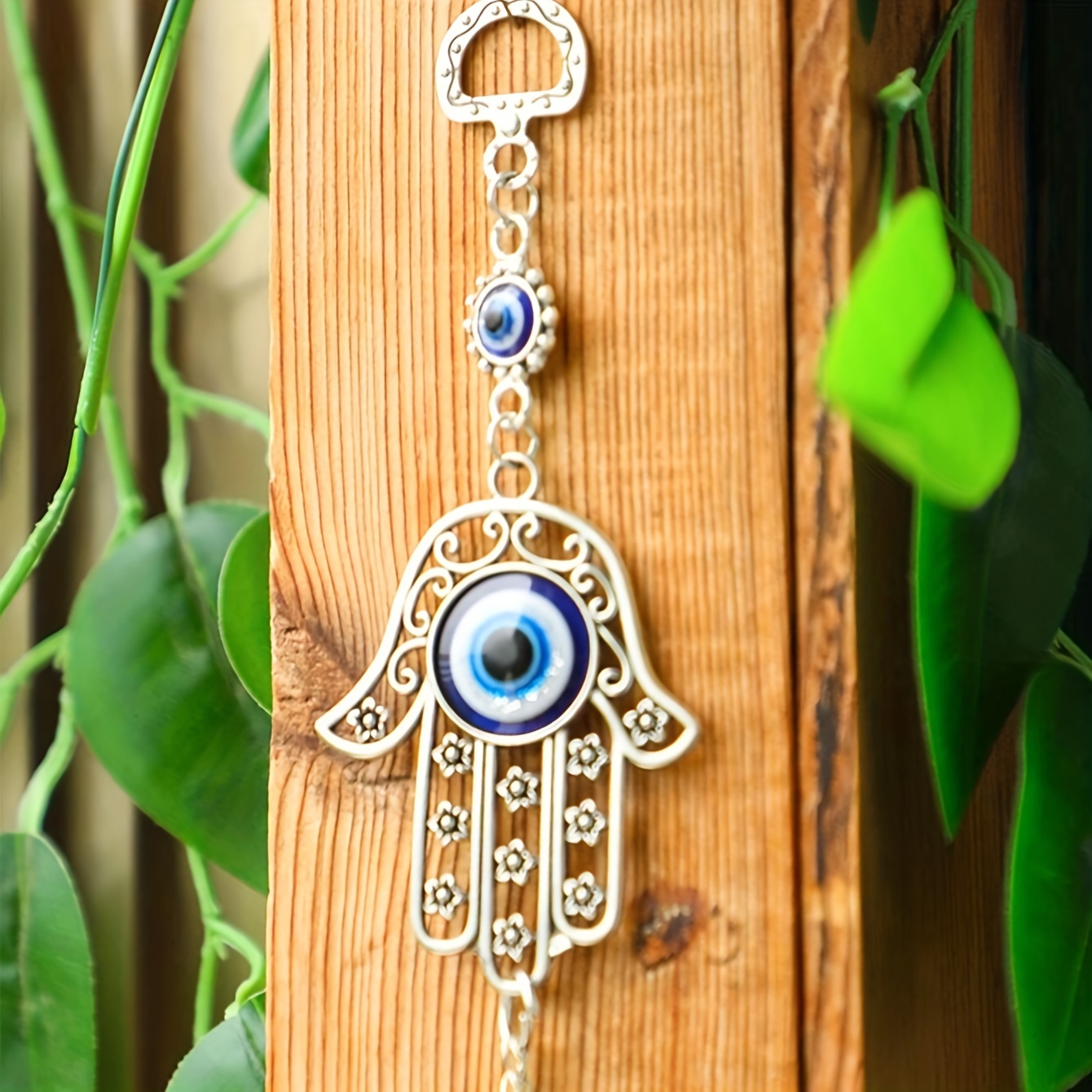 TEMU 1pc Ojos de y Americanos Aleación Palma Colgante Decoración Azul Ojos Colgante