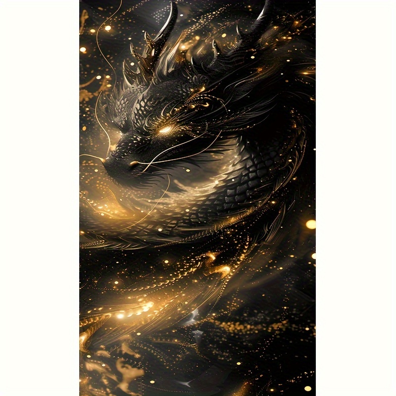 

Dragon Diamond Art Painting, Full Round Diamond Art, Decorative Wall Art Hanging Painting Home Decoration Valentine's Day Gifts, Decorative Craft Wall Art For Home Wall Decor Gifts