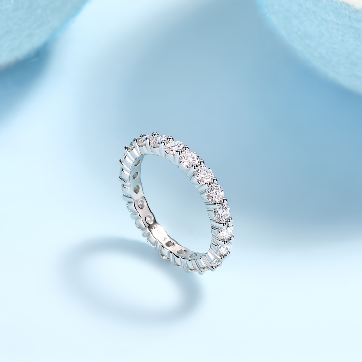 925 Silver Moissanite Ring for Men and Women, Elegant Gift