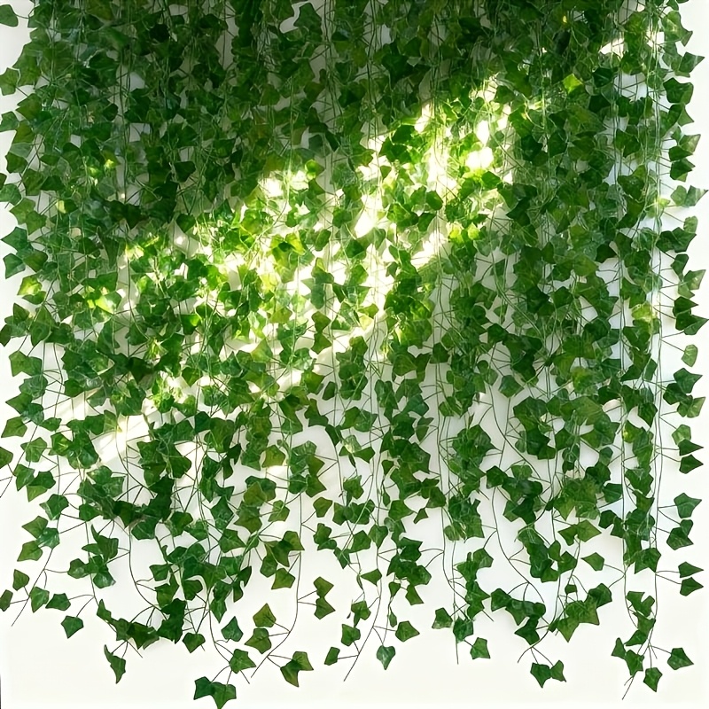 Image of 30pcs Of Outdoor Artificial Ivy Leaves | Realistic Green Hanging Plants, Leaves, Durable Plastic Indoor/outdoor Decoration, Maintenance-free Fake Vine, Suitable For Home, Garden, Wedding, Party