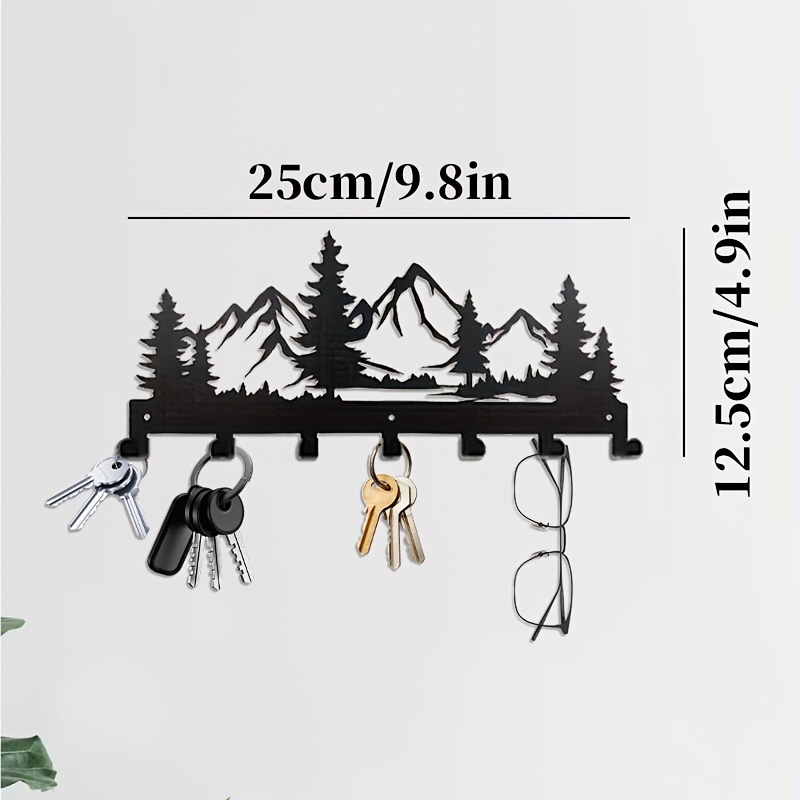 TEMU Metal Forest Key Hook - Wall-mounted, , Perfect For Towels, Hats, And Purses | Bathroom Decorative Storage Space, Featuring A Design, Durable