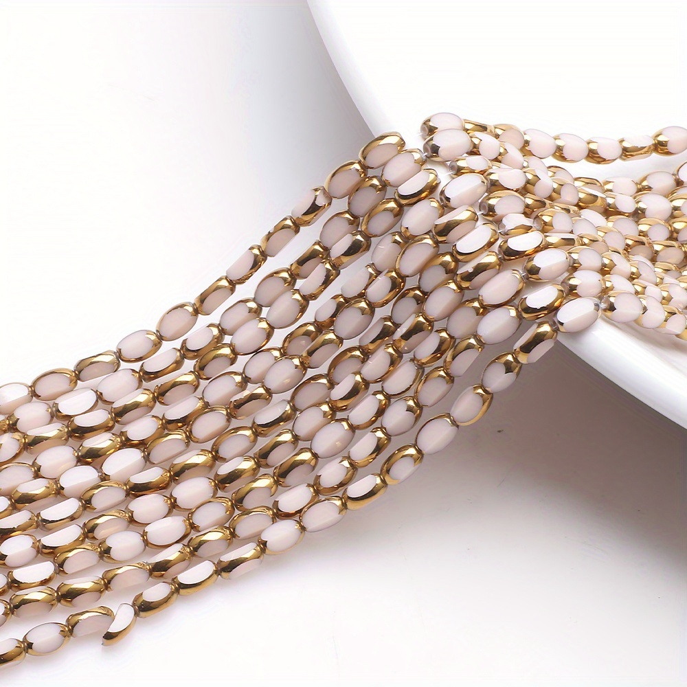 TEMU 48 stuks 4*6mm ovale kralen en diverse kleurrijke accessoires voor het maken van sieraden, inclusief glaskralen voor oorbellen, armbanden en